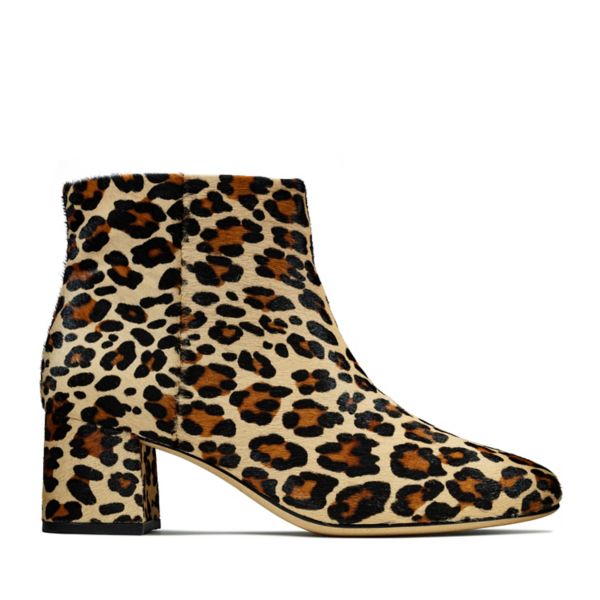 Clarks Womens Sheer Flora Ankle Boots Leopard | UK-3745962